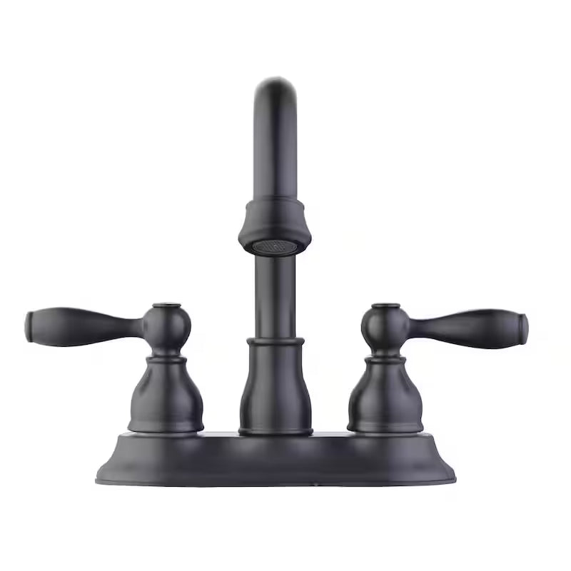 4 in. Centerset Double Handle High-Arc Bathroom Faucet in Matte Black E317