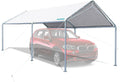 Heavy Duty Portable Carport Canopy 20X10 ft with Galvanized Steel Frame and PE Cover, White G79471