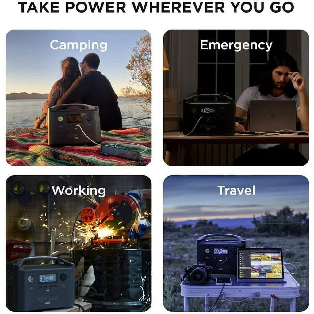 Portable Power Station 720Wh Solar Generator 600W H163
