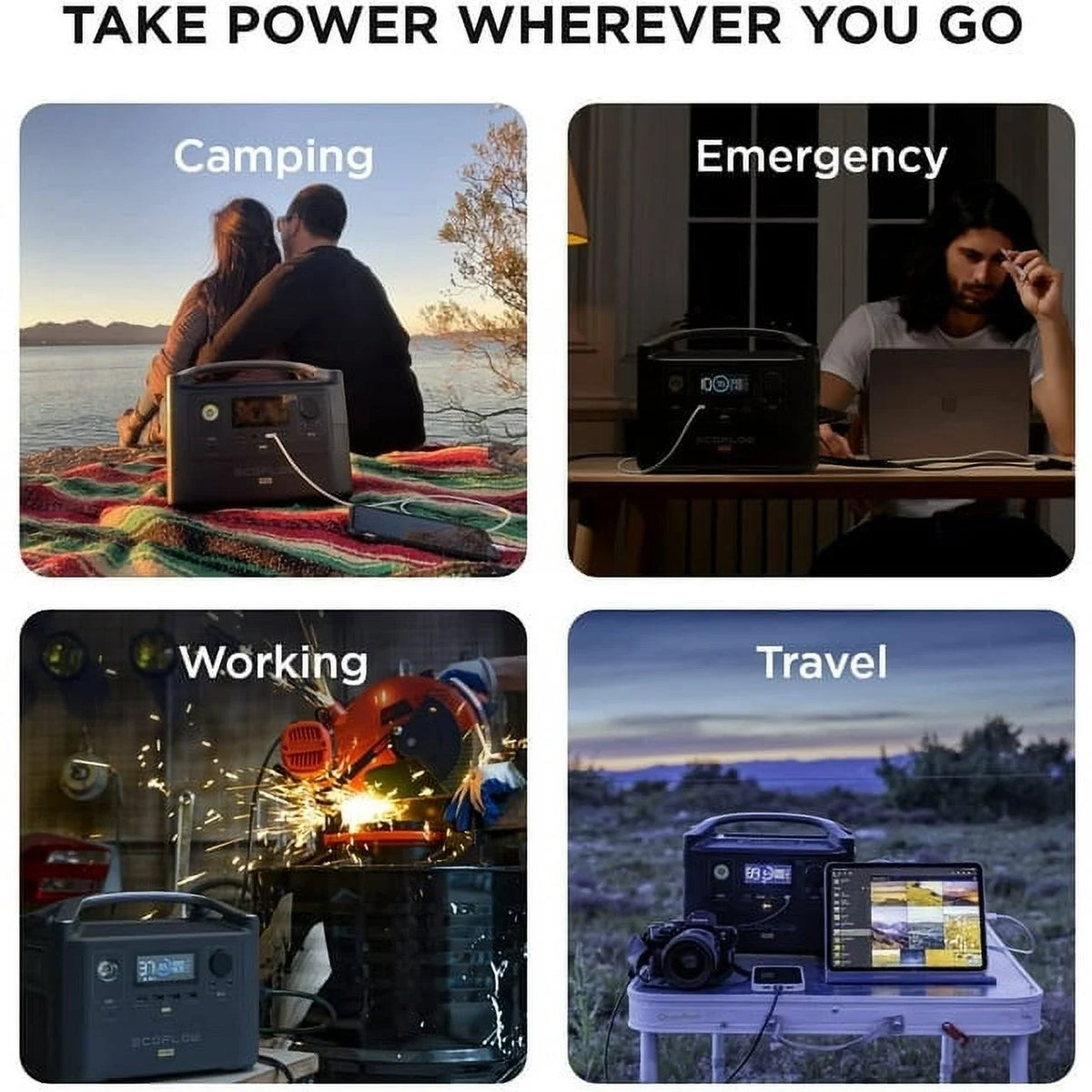 Portable Power Station 720Wh Solar Generator 600W H163