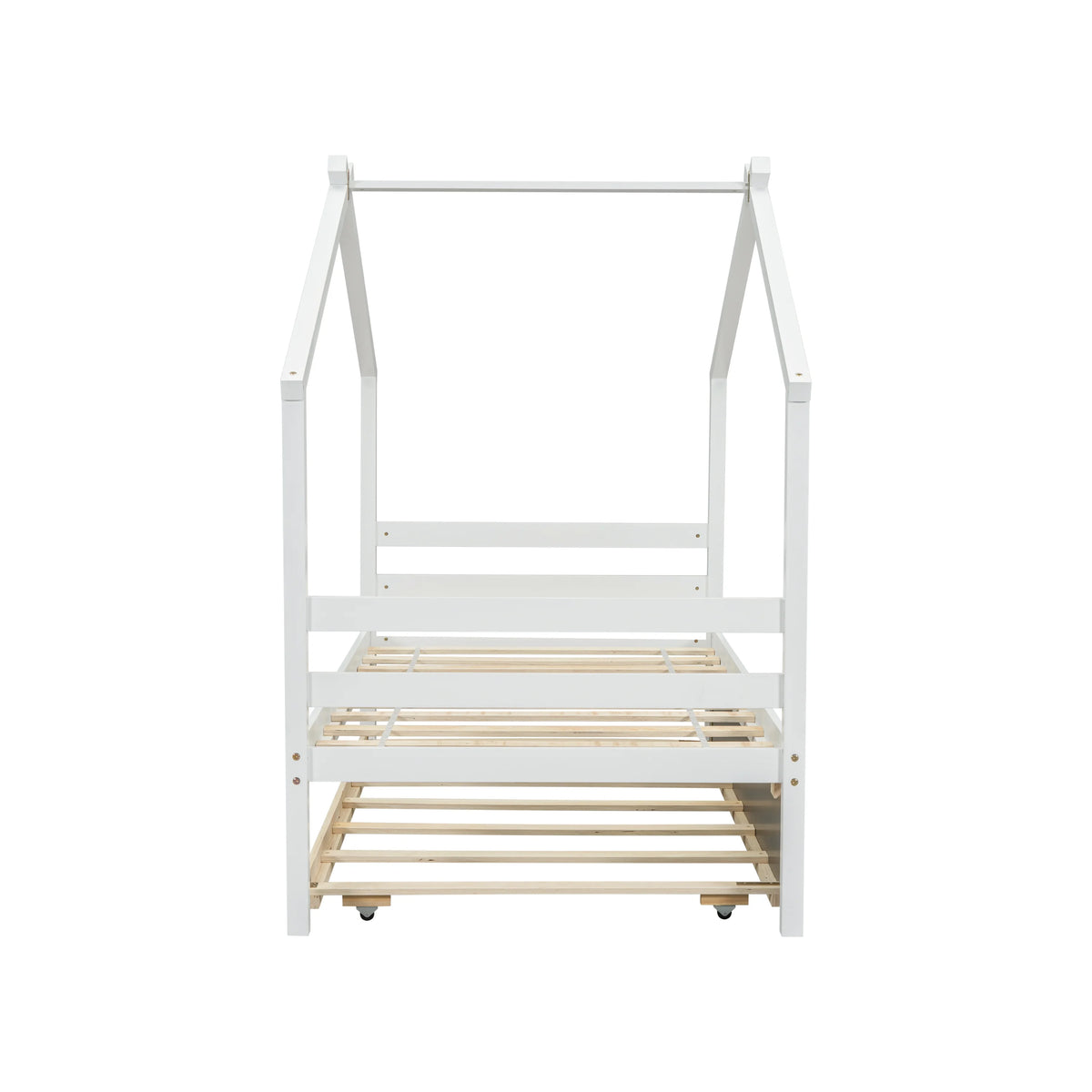 Twin Size White Bed Frame with Trundle C4154