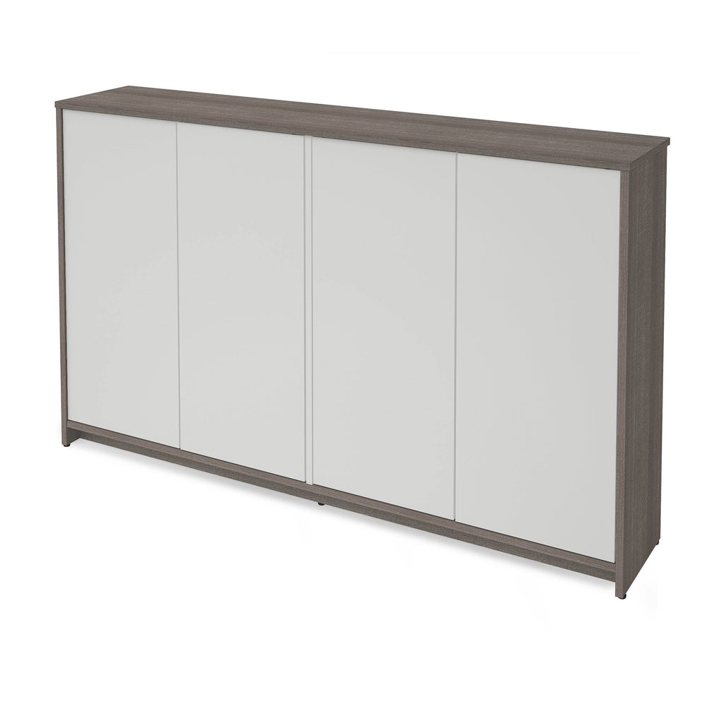 4 Door Storage Cabinet, Bark Gray/White B601