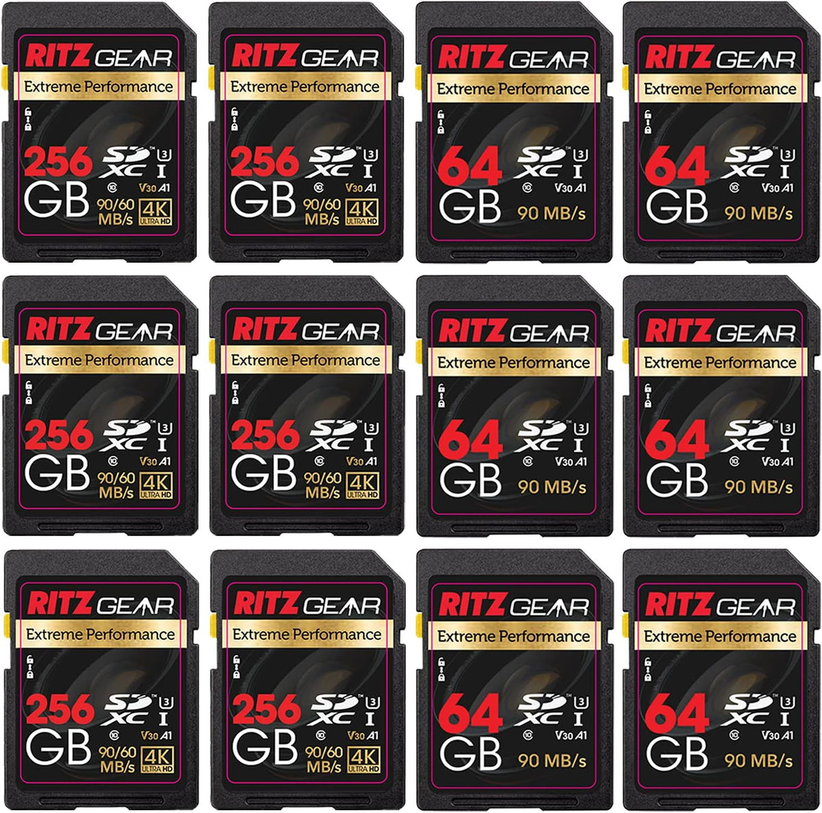 64GB UHS-I SDXC Memory Card 3 Units + Holder Pack of 2 X88349