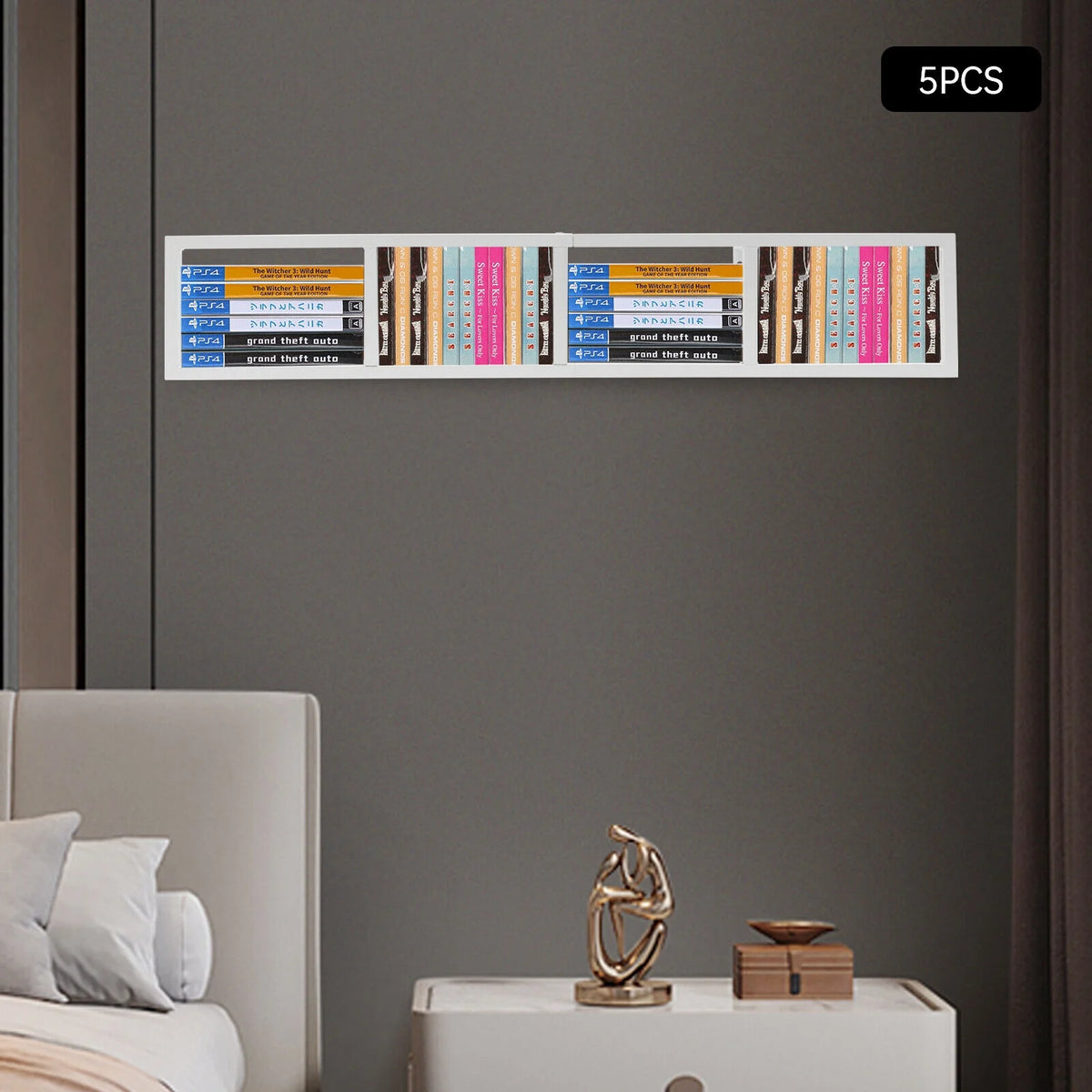Metal Storage Media Shelf CD DVD Rack Wall Mount K98903