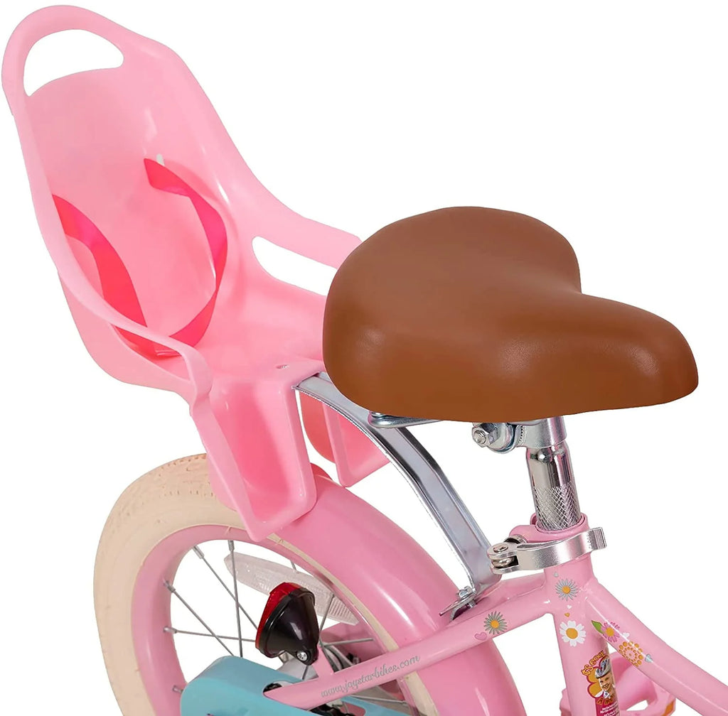 12 Inch Kids Bike with Training Wheels and Basket Pink W90085