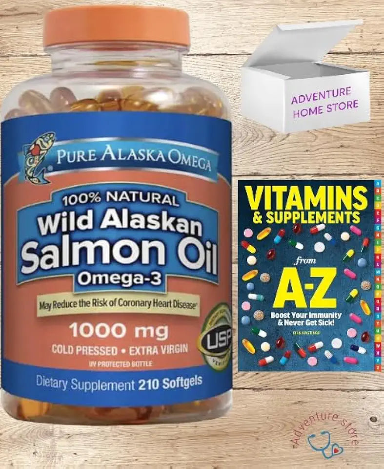 1000mg Omega-3 Wild Alaskan Salmon Oil Softgels D333