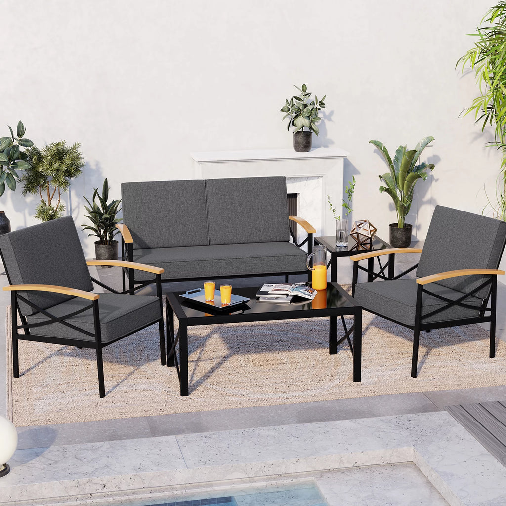 5 Piece Patio Conversation Sectional Set A3670