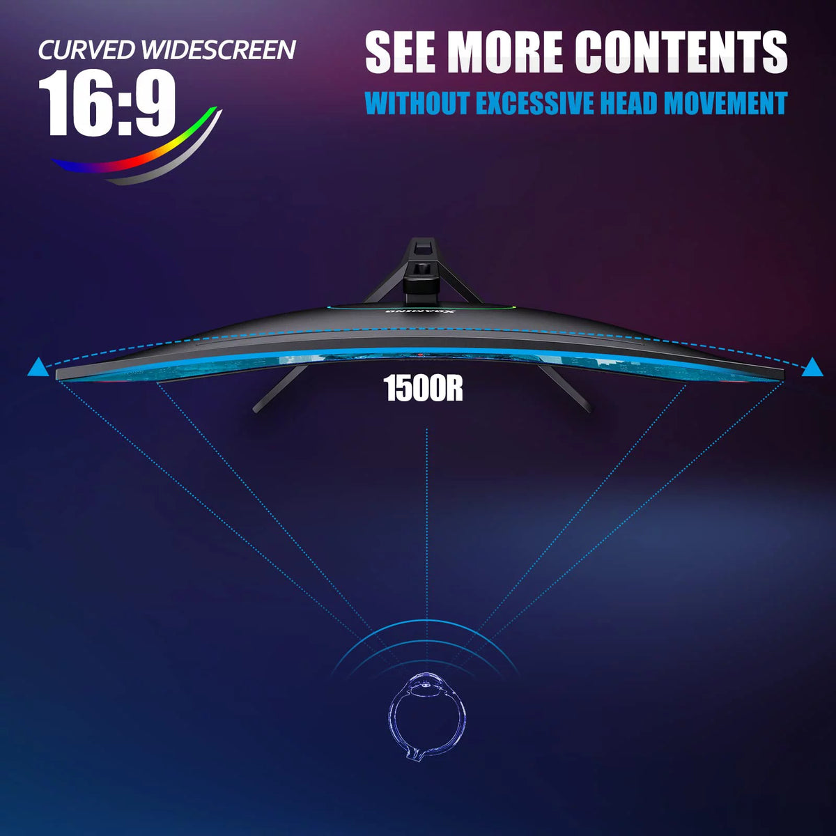 27-inch 165Hz Curved Gaming Monitor, 1440p QHD HDR Computer Monitor, Metal Black J52794