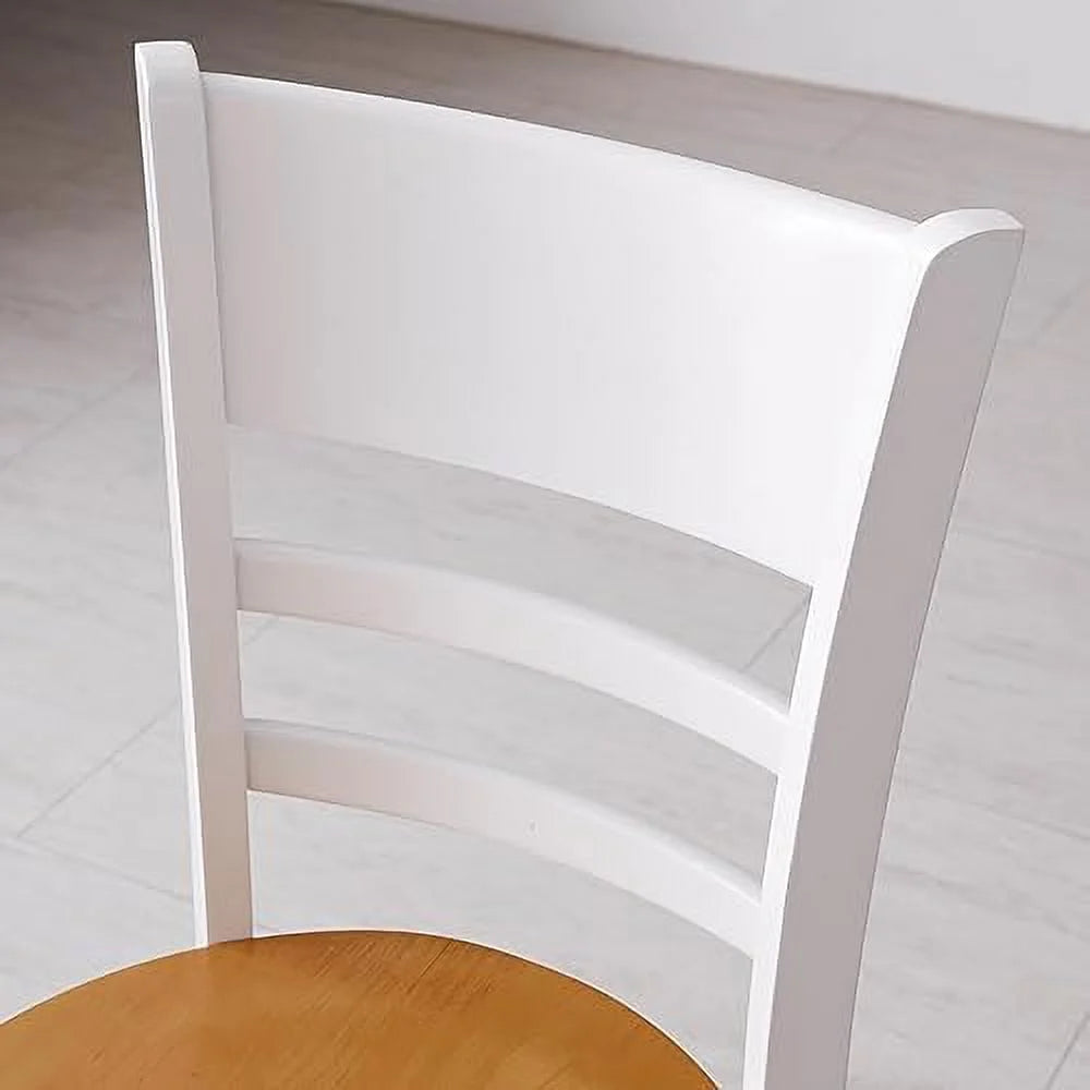 Wooden Dining Chairs Set of 2 Ladder Back Armless Walnut V253085