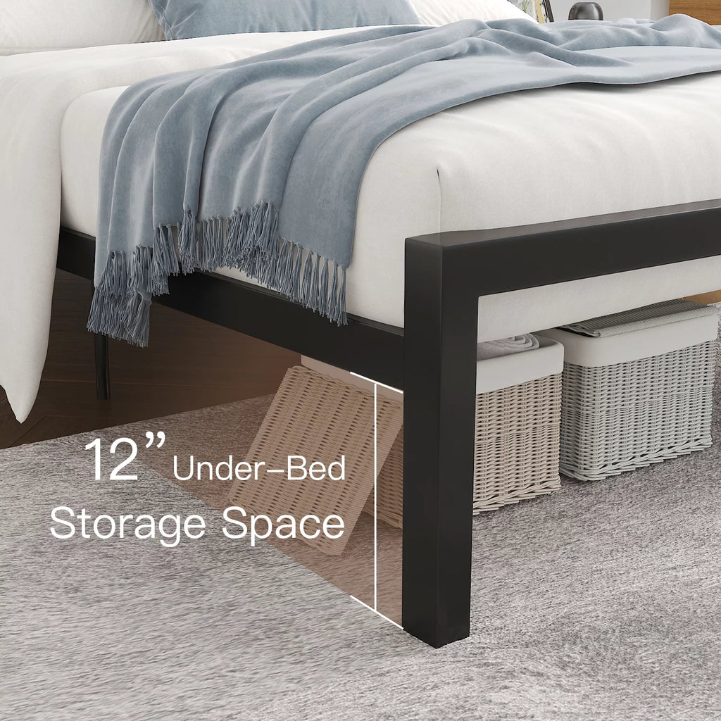 Twin Size Bed Frame with Leather Upholstered Headboard F63295