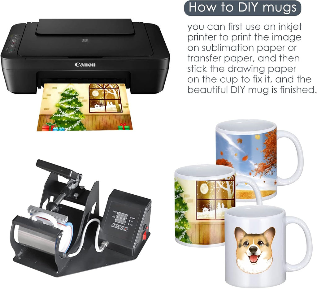 12 Pcs 11 oz White Ceramic Sublimation Mugs K237514