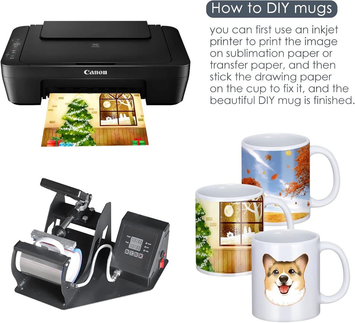 12 Pcs 11 oz White Ceramic Sublimation Mugs K237514
