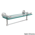 Satin Chrome Gallery Glass Shelf with Towel Bar T75411