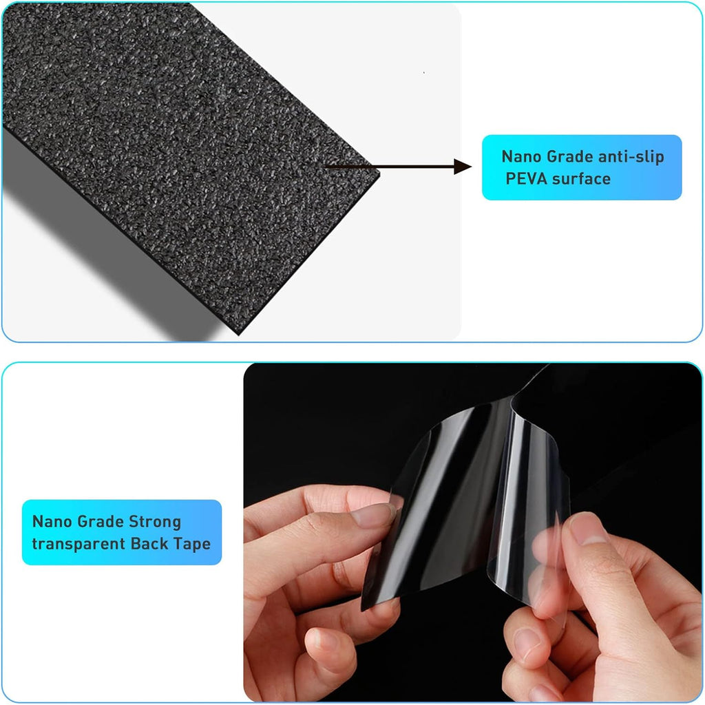 Anti-Slip Adhesive Car Door Sill Protector Sticker, Textured Black (16ft x 5cm) U86497