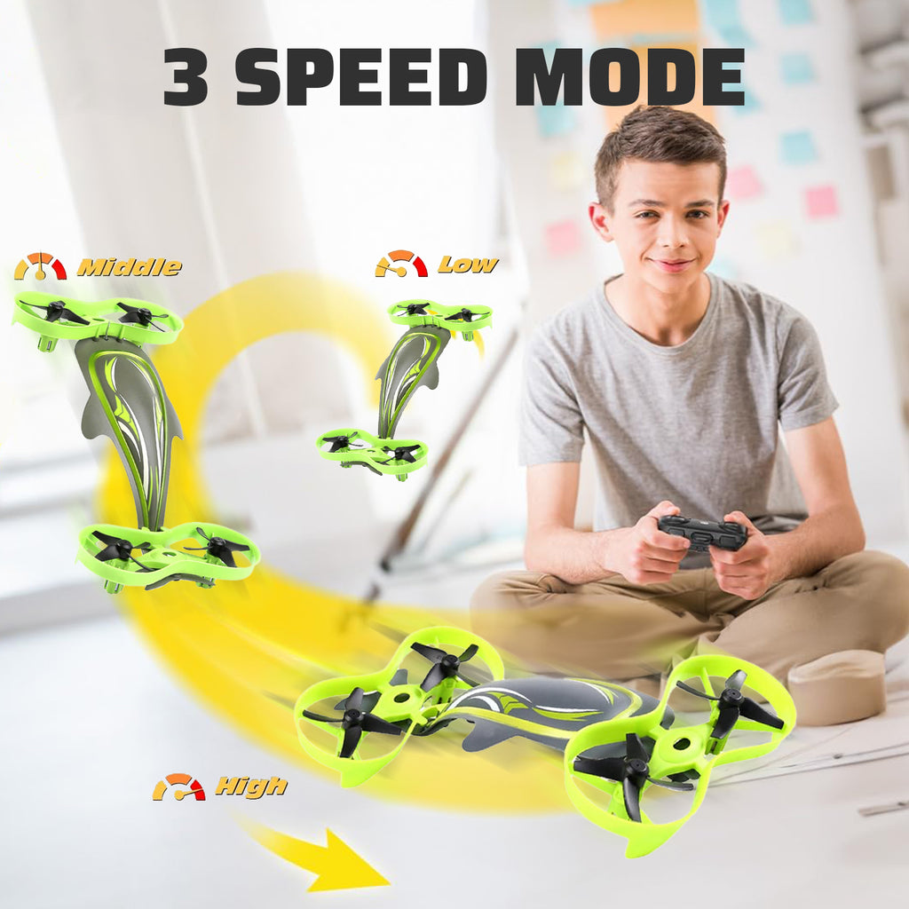 Mini 3 in 1 Remote Control Drone, 360 Degrees Flip, Green V490162