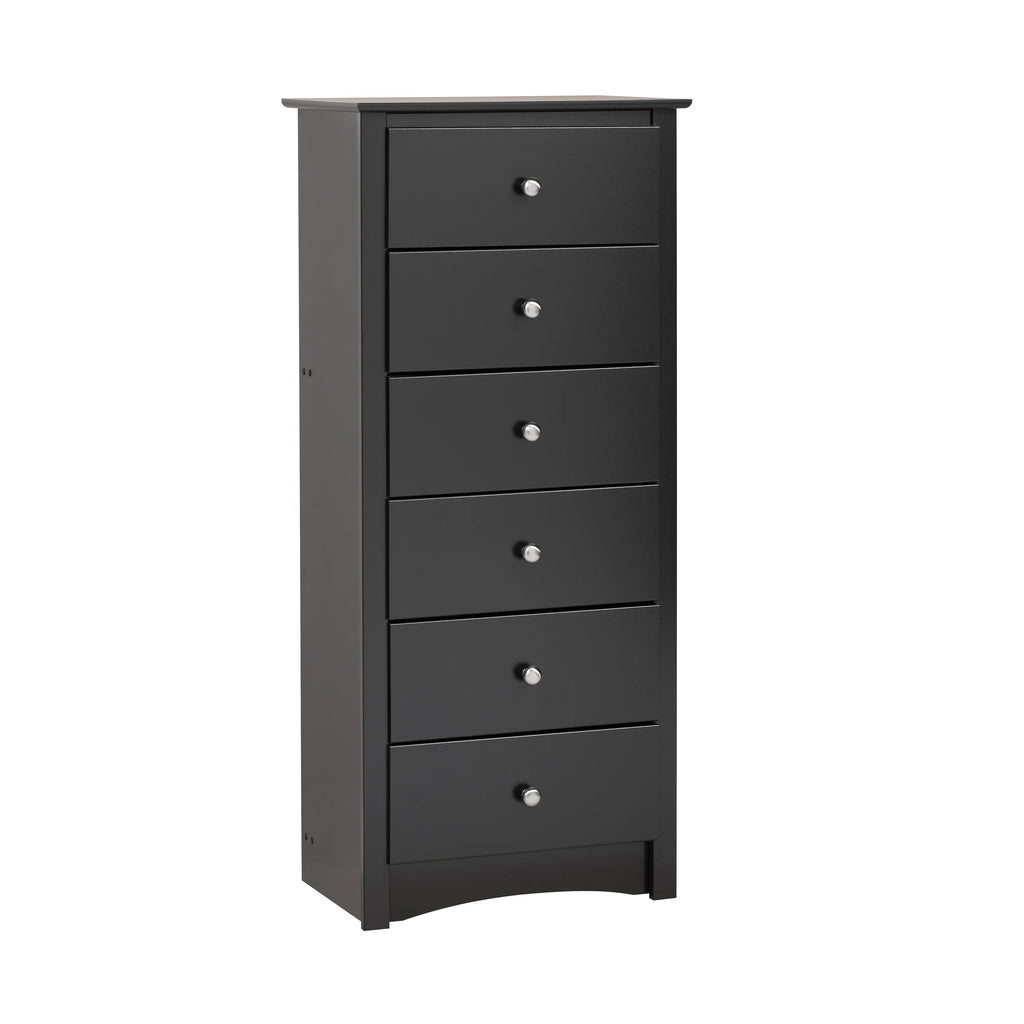 Black 6 Drawer Wooden Dresser G707