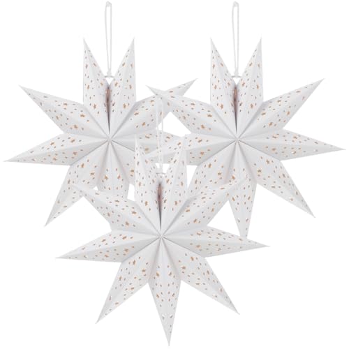 3Pcs Paper Star Lantern Lampshade Hanging Decorations M70455