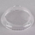 32 oz Clear Plastic Dome Lid with Hole U2085