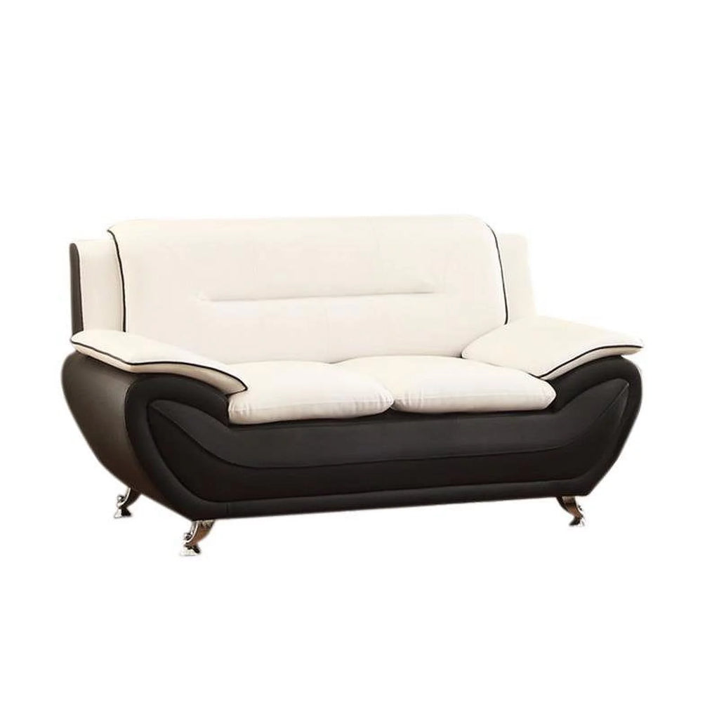 2 Piece Living Room Set with Loveseat and Armchair in Black/Beige Y938