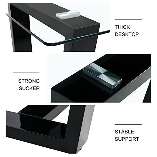 Glass Dining Table Set for 6 with Black Bracket Pedestal U411