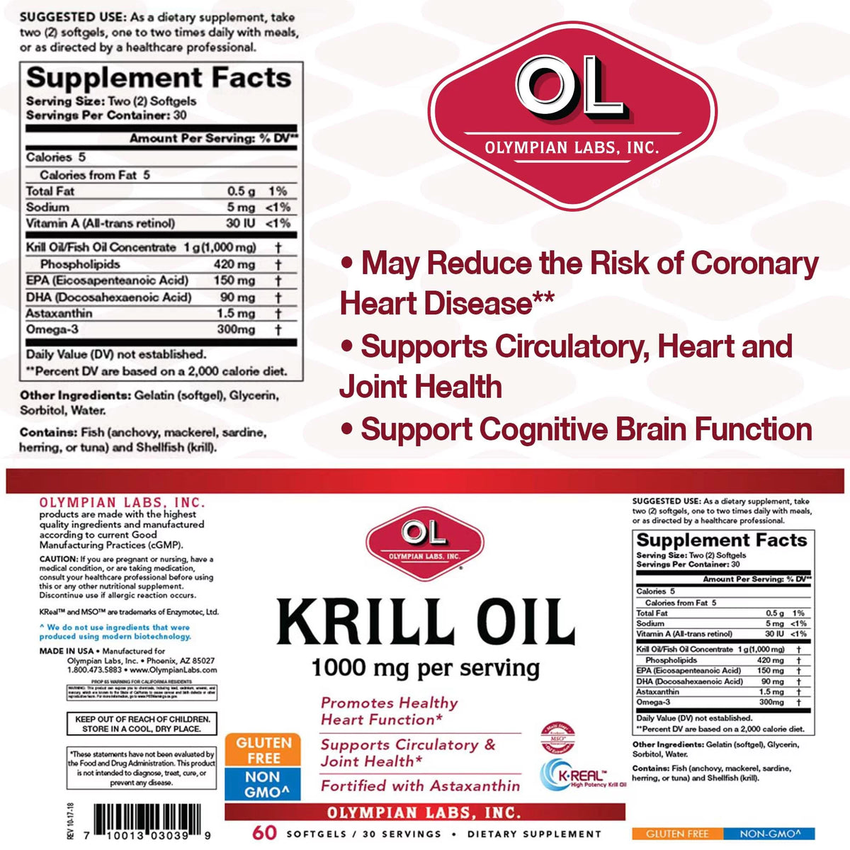 Krill Oil Softgels 1000 Mg 60 Ct V751296