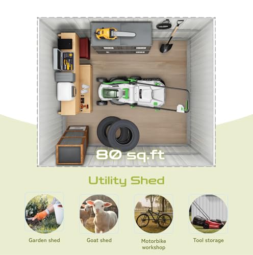 Grey Metal Outdoor Storage Shed X46364