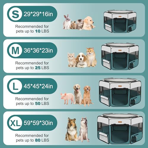 Portable Foldable Pet Playpen with Removable Mesh Shade Cover N92505