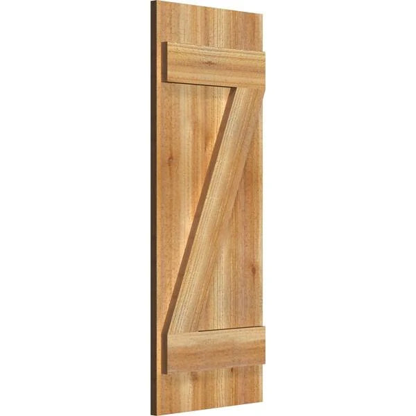 Rough Sawn Western Red Cedar Board-n-Batten Shutters with Z-Bar B54045