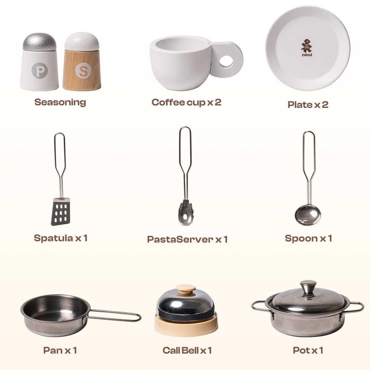 2 in 1 Wooden Play Kitchen Playset with Cookware Accessories N2746