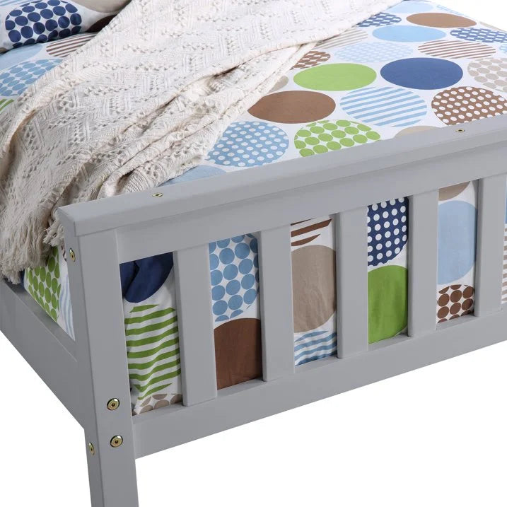 White Solid Pine Wood Twin Platform Bed with Trundle and Headboard Q631457