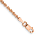 14 Karat Rose Gold 2mm Rope Chain Anklet D654322