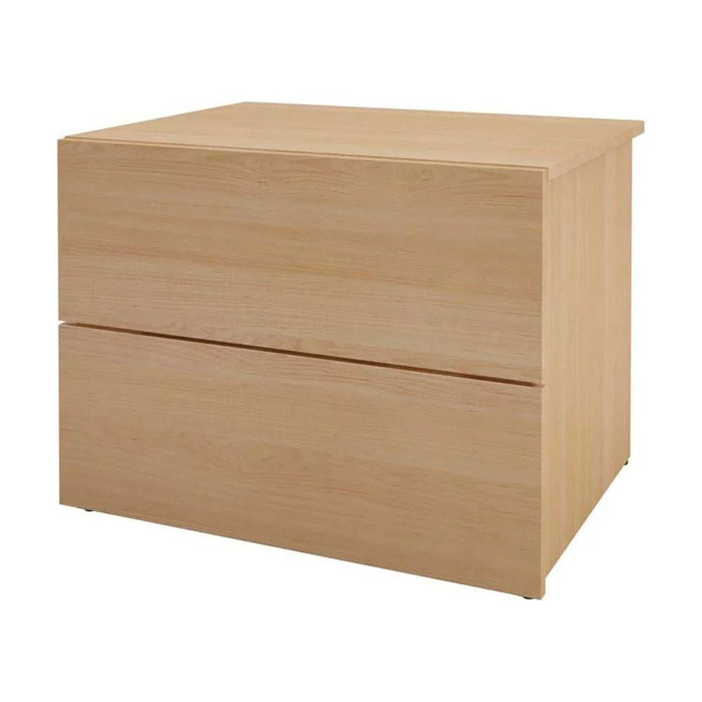 4 Piece Queen Size Bedroom Set Natural Maple and White O6706
