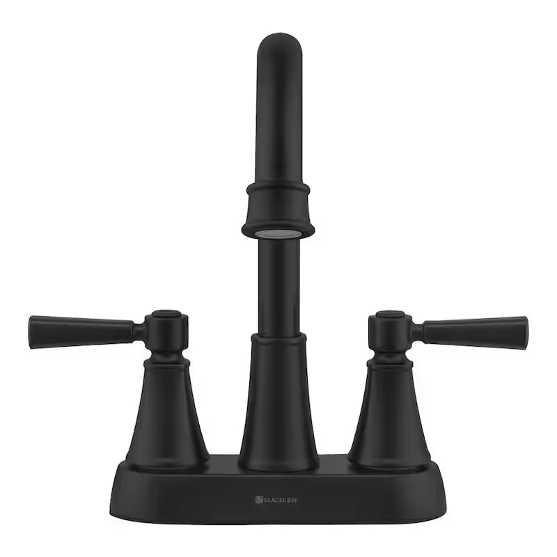 4 in. Centerset Double Handle High-Arc Bathroom Faucet in Matte Black E317