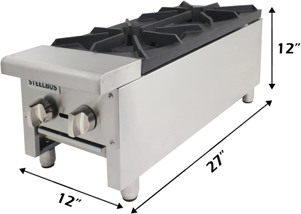 12'' Heavy Duty Commercial 2 Burner Gas Hot Plate Z460869