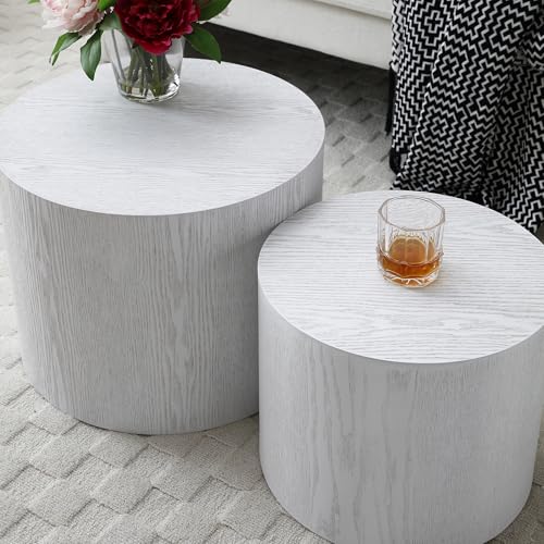 Set of 2 Round Wooden Nesting Coffee Table G447428