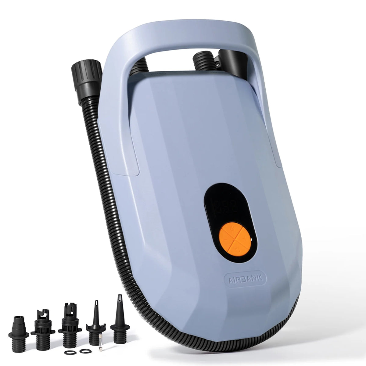 20PSI Double Stage Electric Inflator with 5PCS Air Nozzles, Portable Air Pump E766010