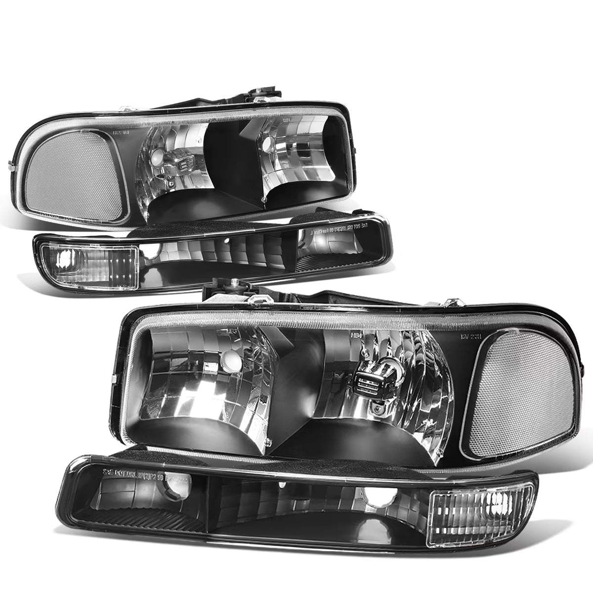 Black Housing Headlight and Clear Corner Bumper Light Z696