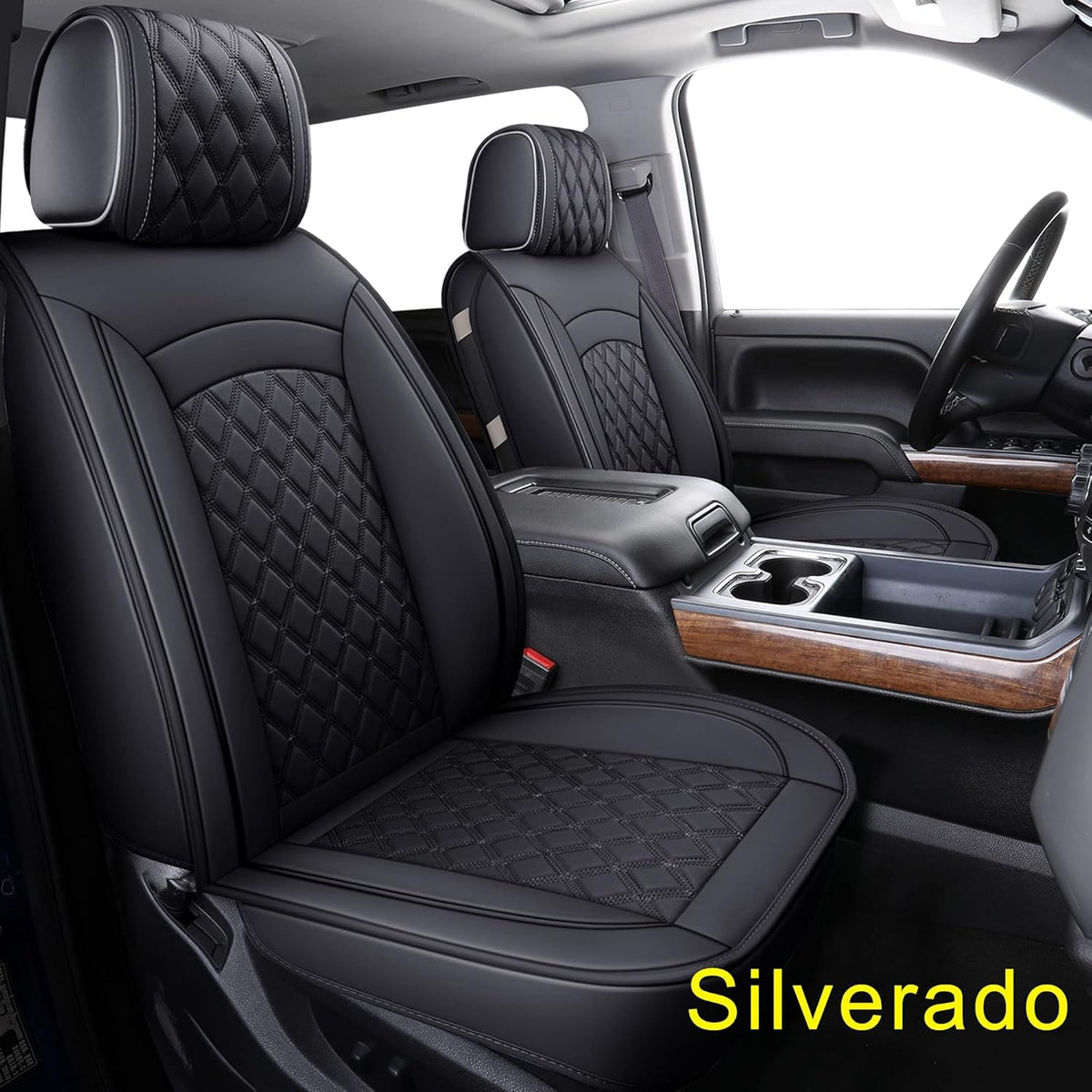 Black Water Proof Faux Leather Seat Covers D958