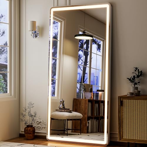 LED Full Length Mirror 71x32 inch Oversized White V13019