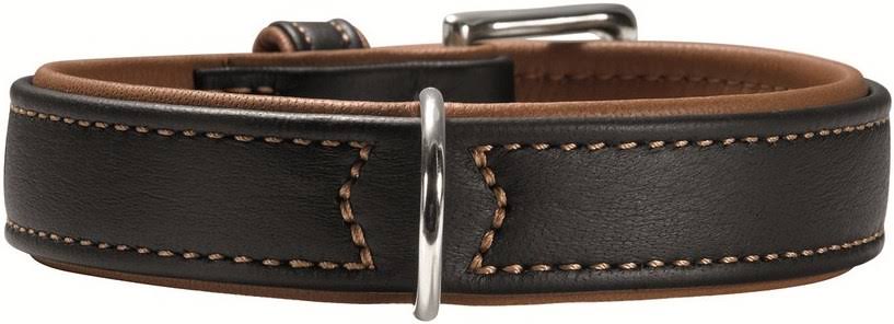 Black Cognac Leather Dog Collar A235692