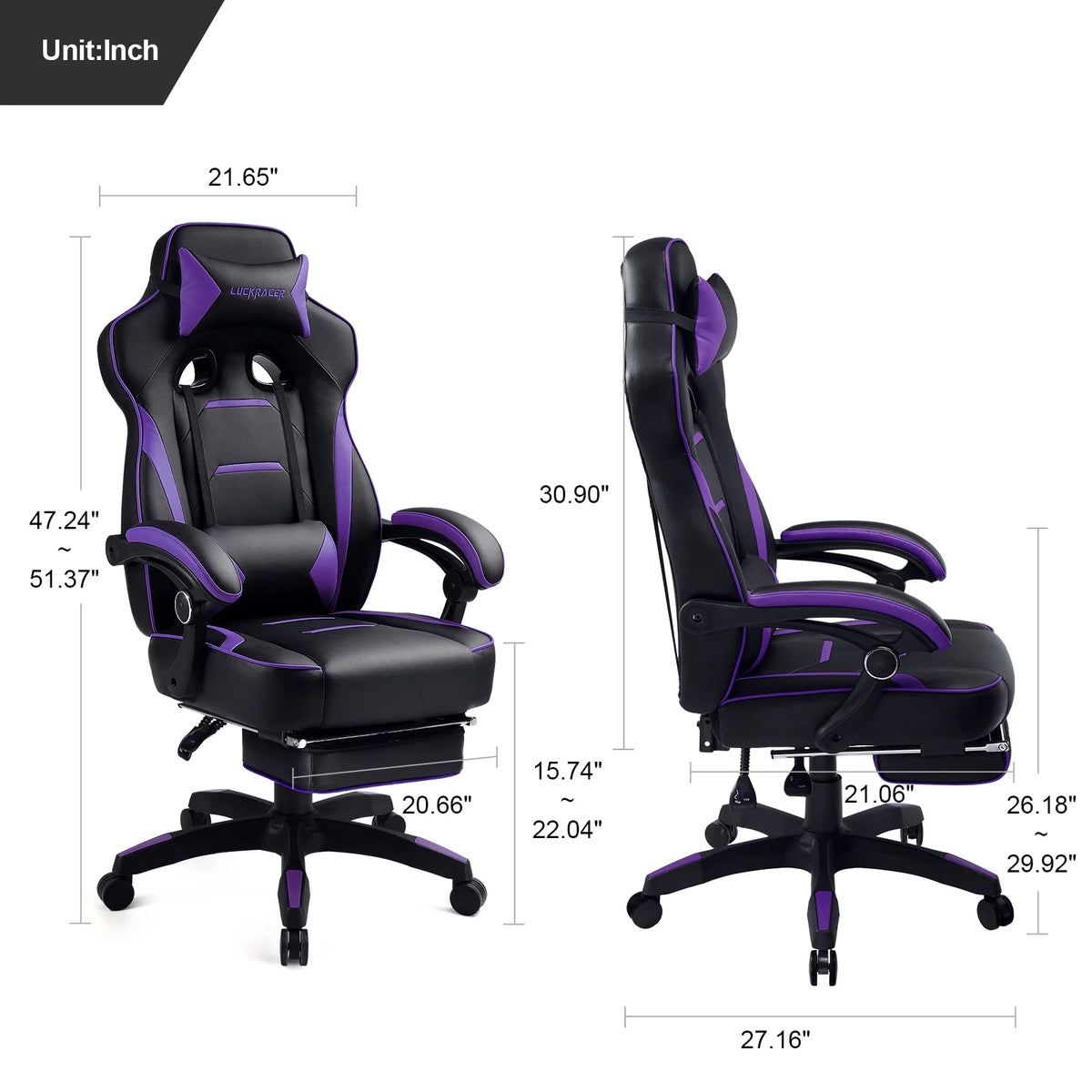 Purple Ergonomic Swivel Gaming Chair M878