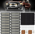 16Pcs LED Emergency Strobe Lights with Control Switch, Amber White, Pack of 2 N749