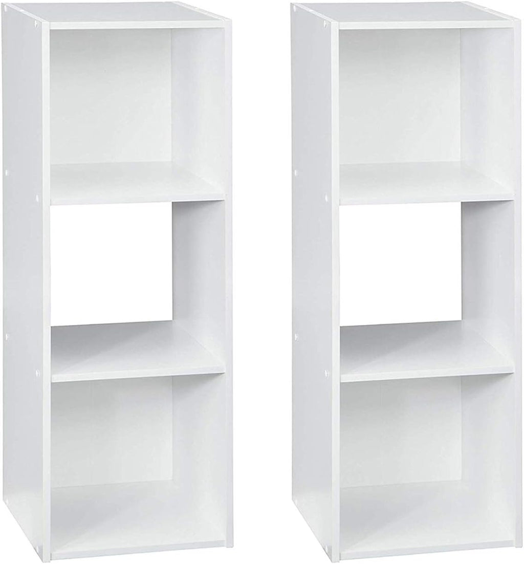 White Stackable 3-Cube Organizer Storage (2 Pack) R4438