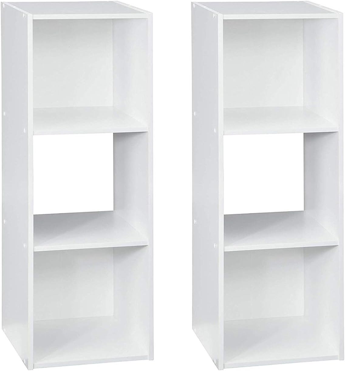 White Stackable 3-Cube Organizer Storage (2 Pack) R4438