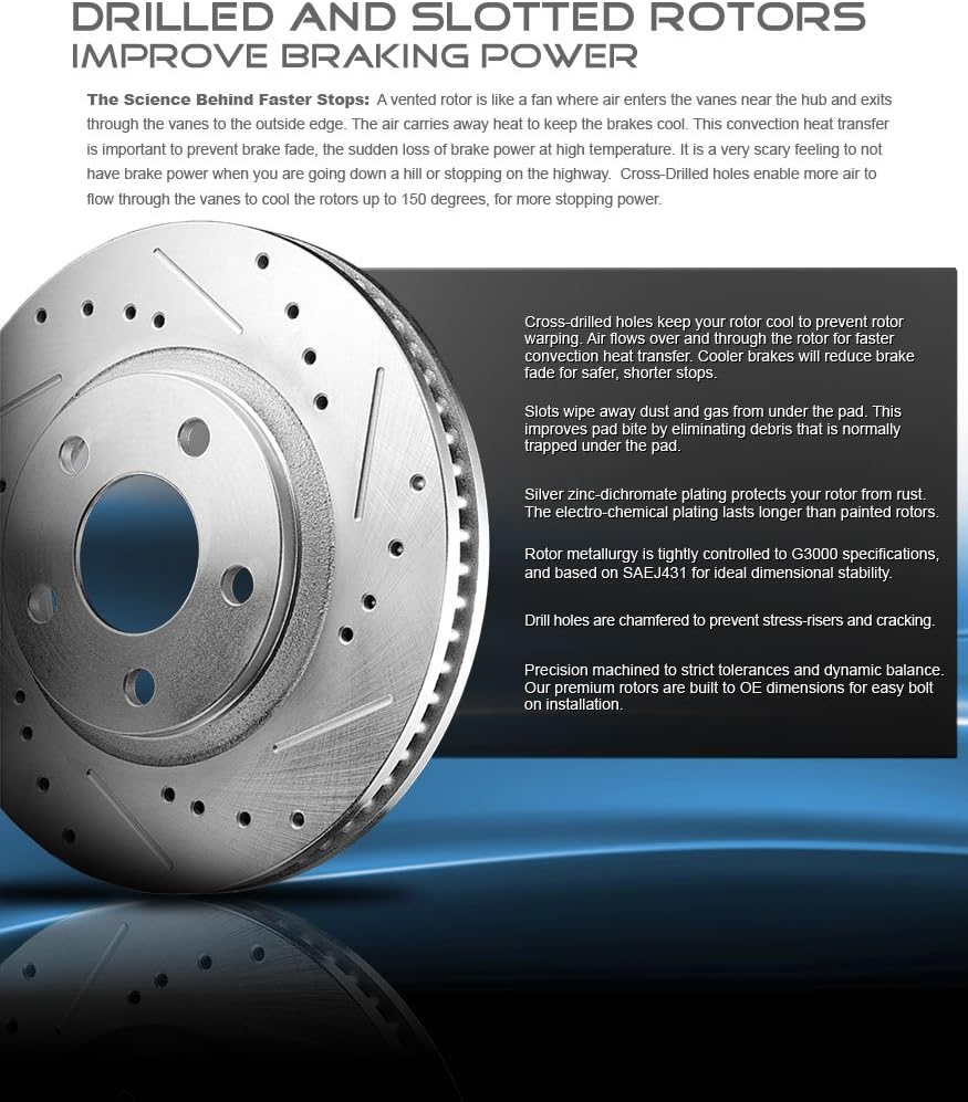 Brake Disc Rotors with Ceramic Brake Pads and Hardware V81778