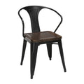 Black Walnut Metal Dining Chairs with Arms S7737