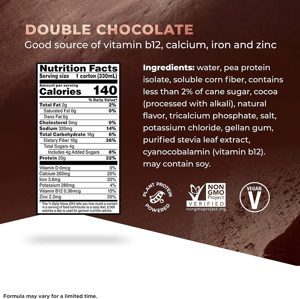 11oz 4 Pack Plant Based Protein Shake Double Chocolate W245305