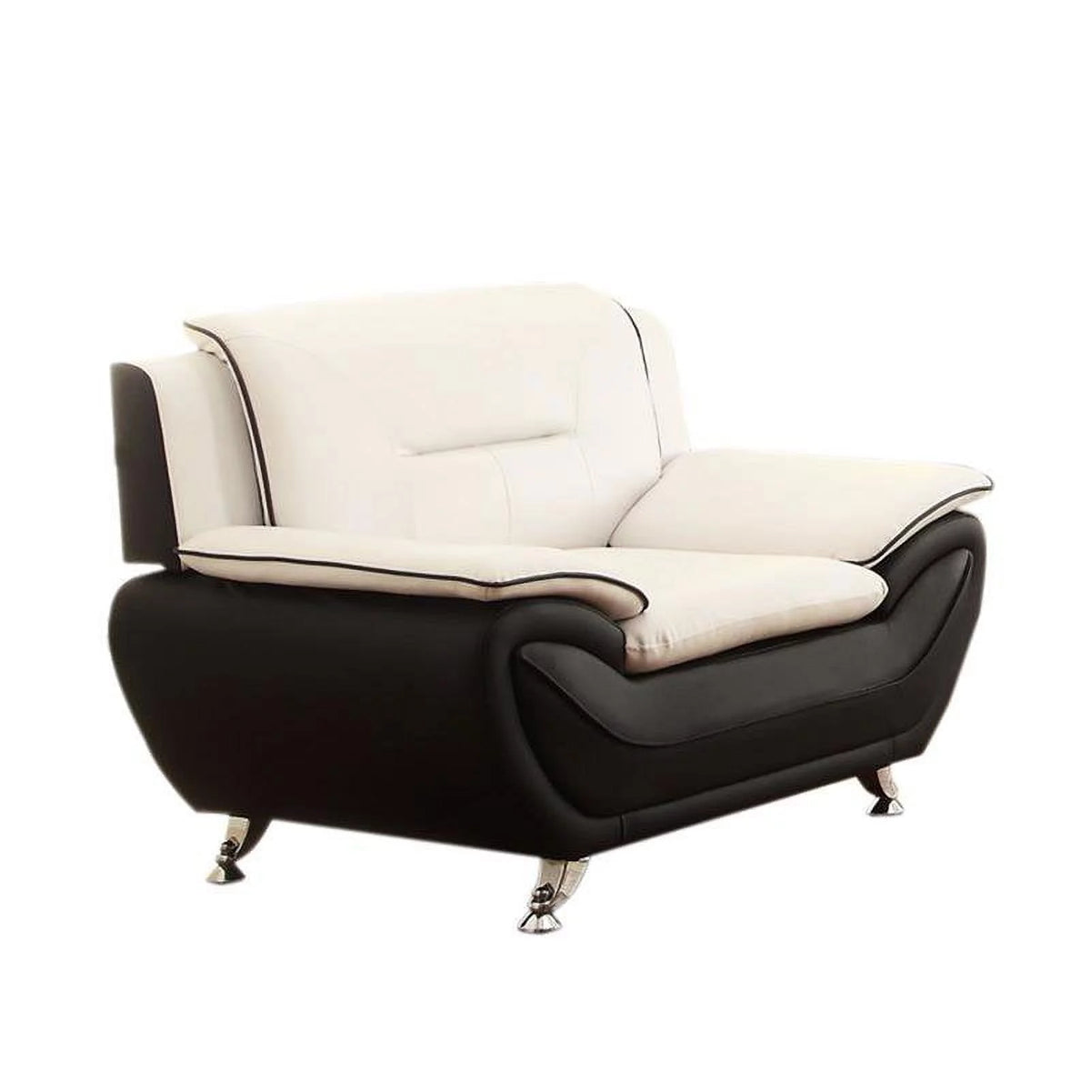 2 Piece Living Room Set with Loveseat and Armchair in Black/Beige Y938