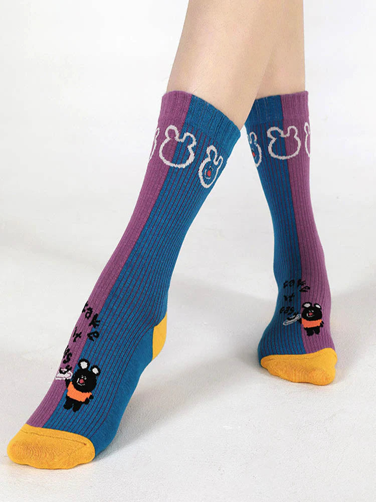 Black Bear Cotton Socks N2276