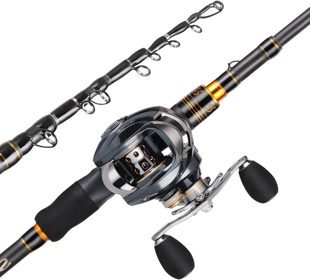 Fishing Rod and Reel Combo, 11+1 BB Baitcasting Reel with Telescopic Fishing Rod R3275